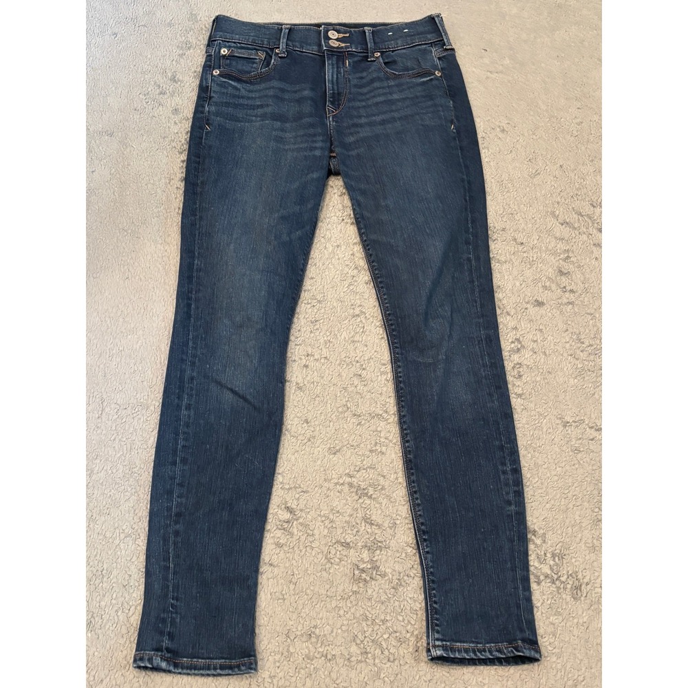Express Performance Stretch+ Cropped Legging Jeans Dark Wash Mid Rise Size 2
